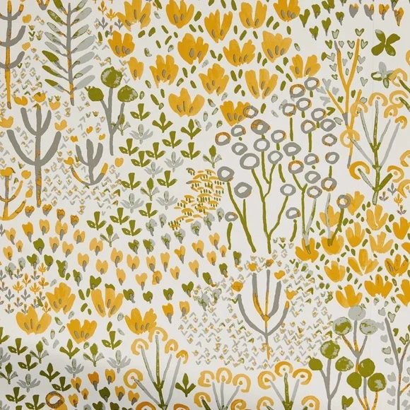 A Street Studios Chilton Yellow Wildflowers Floral Wallpaper sold@ Anthropologie - Picture 4 of 8